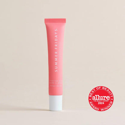Summer Fridays Lip Butter Balm - Moisturizing Lip Gloss for Instant Shine + Sheer Color - With Nourishing Shea Butter - Everyday Makeup + Skin Care Summer Essentials - Vegan - Pink Sugar (.5 Oz)