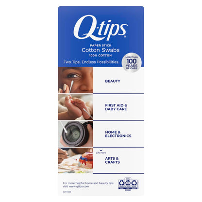 Q-tips Cotton Swabs, Original, For Home, First Aid and Beauty, 100% Cotton, 500 Count