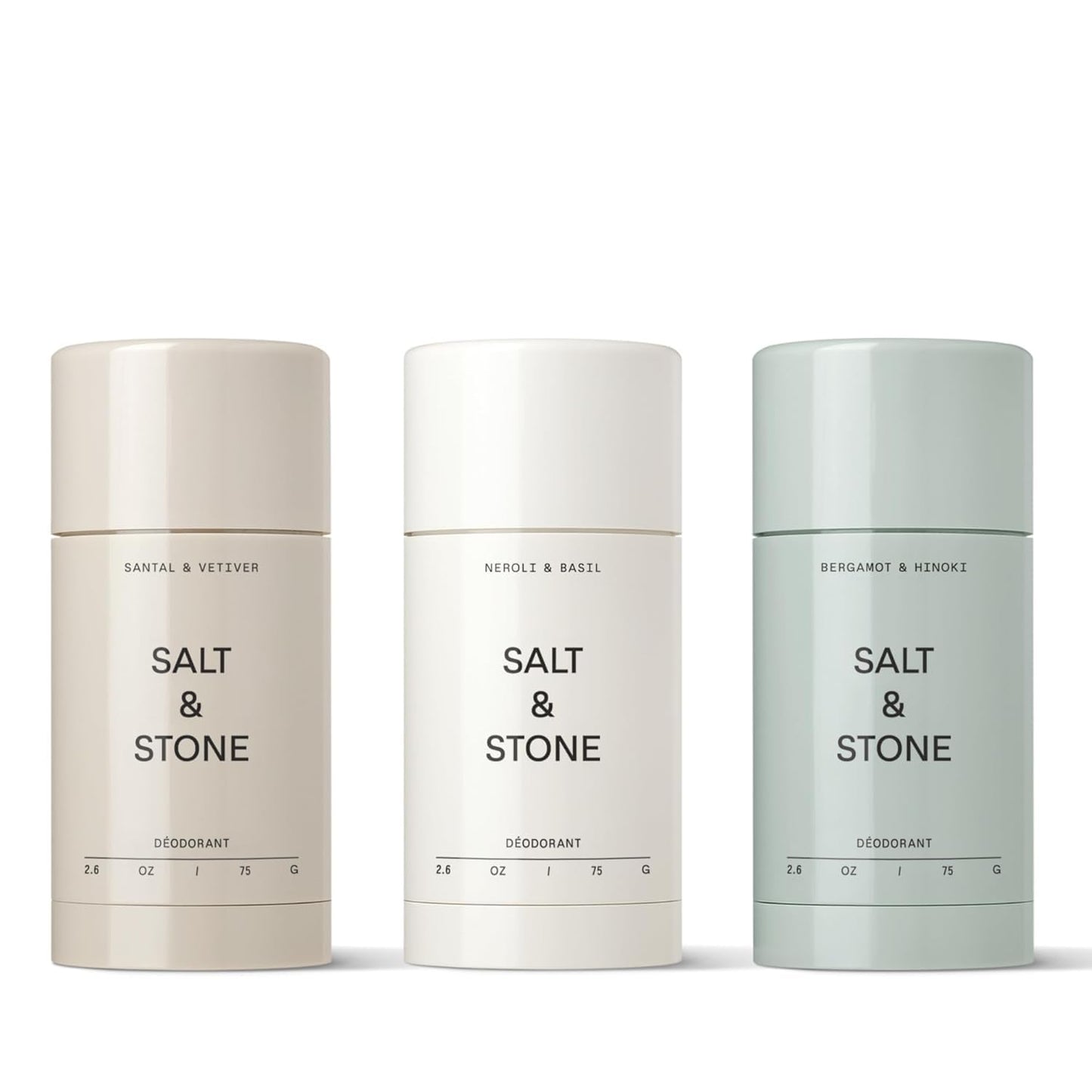Salt & Stone Aluminum-Free Deodorant, Women & Men Santal & Vetiver 2.6 oz
