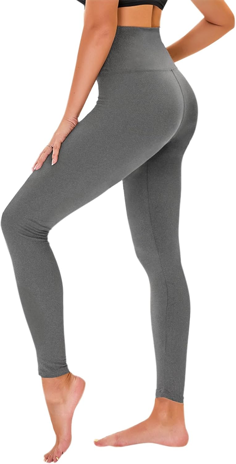 TNNZEET High Waisted Leggings for Women - No See Through Tummy Control Cycling Workout Yoga Pants with Pockets Reg & Plus