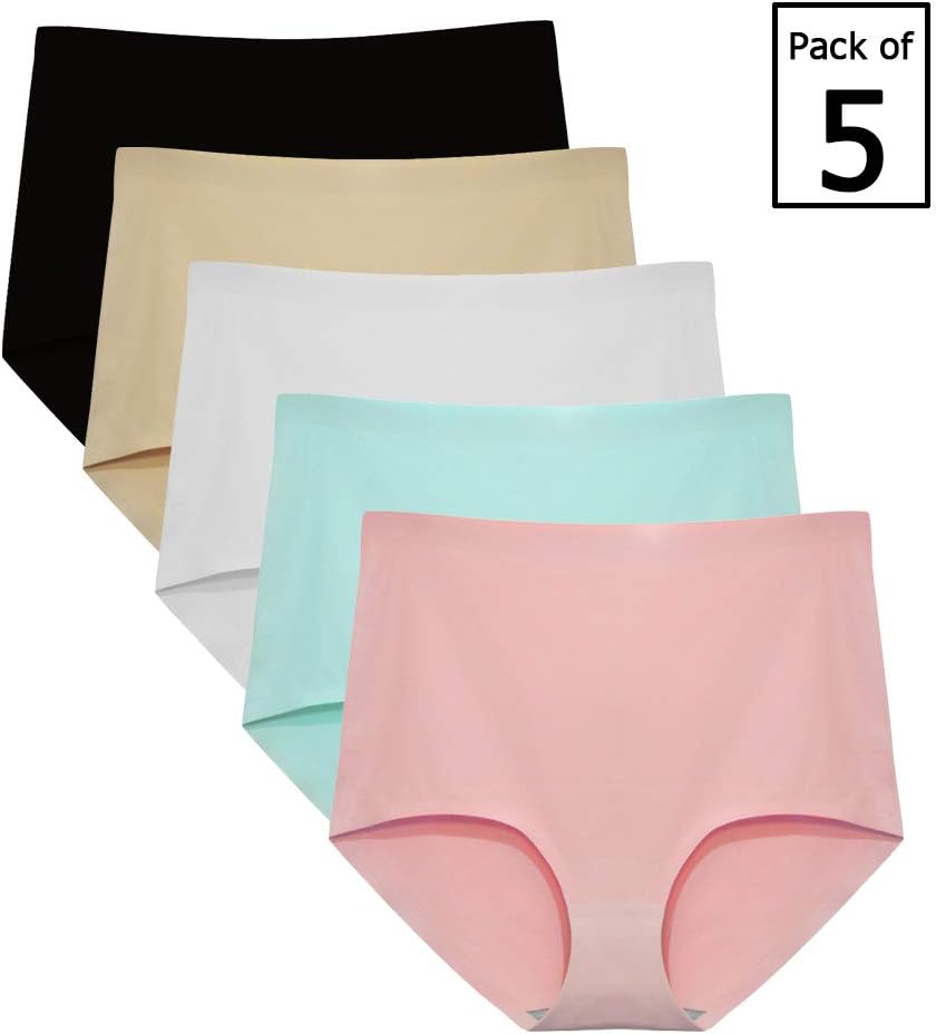 FallSweet No Show High Waist Briefs Underwear for Women Seamless Panties