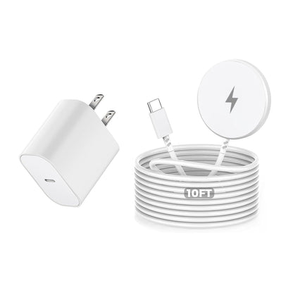 Magnetic Wireless Charger for iPhone,2 Pack Apple Magsafe Charger 10FT Long