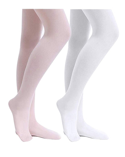 Stelle Girls' Footed Ballet Tights for Dance Class Toddler Kids 2T-15Y