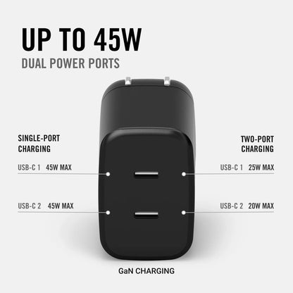 Ridge 20W Magnetic Power Bank Battery Pack 10,000mAh - Fast Charging, Compatible with MagSafe - Portable Charger Flight-Safe Travel Powerbank - Built-in Cables & Magnetic Attachment (Matte Black)