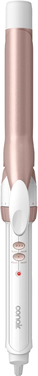 Conair Curling Iron, Double Ceramic, 1" Barrel, White/Rose Gold