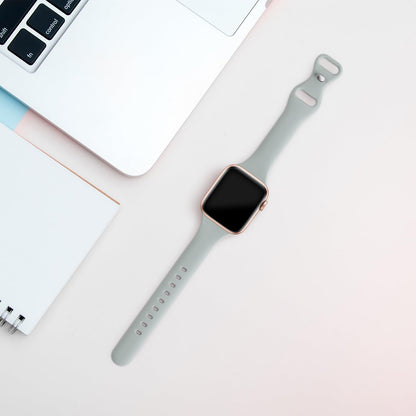 Thin Slim Band Compatible with Apple Watch 38mm 40mm 41mm 42mm 44mm 45mm 46mm 49mm, Replacement Silicone Sport Strap for iWatch Series 11/10/9/8/7/6/5/4/3/2/1 Ultra SE Women Men, Light Blush