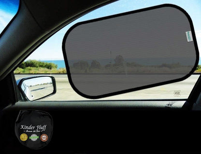 Car Window Shades - Certified 99.79% UVA & 99.95% UVB sun protection. Award winning car sun shade for side windows. 4 Pack (2 Transparency options) 20" x 12" -window shade for car baby by Kinder Fluff