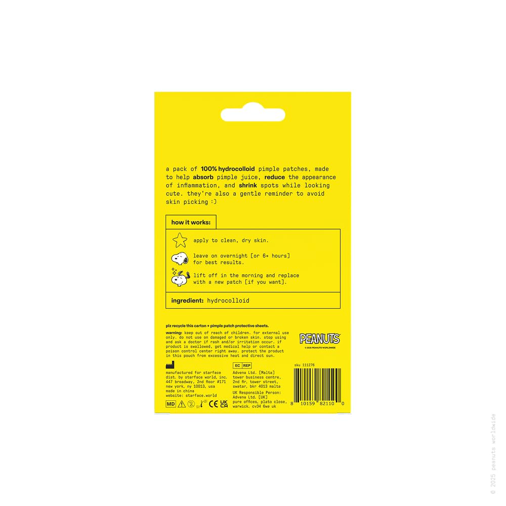 Starface Hydro-Star® Snoopy Red Puffer Hydrocolloid Pimple Patch, 32 ct