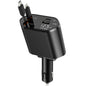 Retractable Car Charger, 4-in-1 Fast Charger with USB-C & USB-A