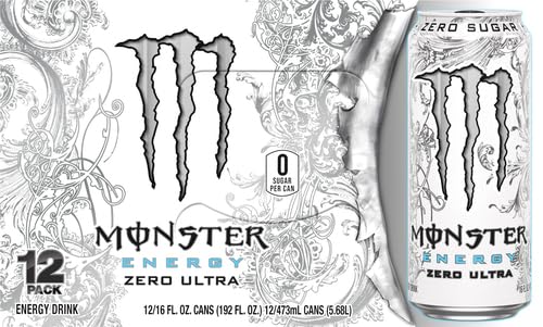 Monster Energy Zero Ultra, Sugar Free Energy Drink, 16 Ounce