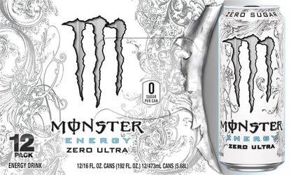 Monster Energy Zero Ultra, Sugar Free Energy Drink, 16 Ounce
