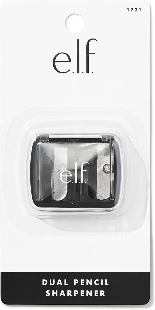 e.l.f., Dual-Pencil Sharpener, Convenient, Essential Tool, Sharpens, Easy To Clean, Travel-Friendly, Compact, Includes Bonus Small Sharpener