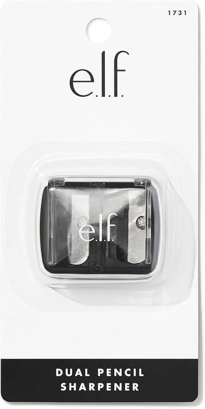 e.l.f., Dual-Pencil Sharpener, Convenient, Essential Tool, Sharpens, Easy To Clean, Travel-Friendly, Compact, Includes Bonus Small Sharpener