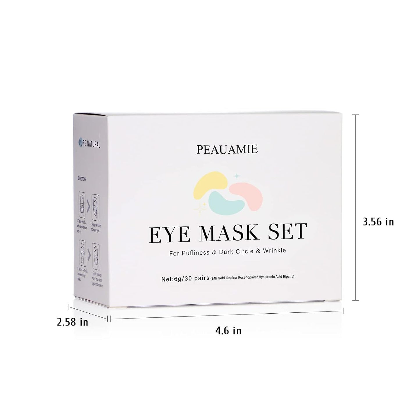 PEAUAMIE Under Eye Patches Gold and Hyaluronic Acid for puffy eyes,Rose Eye Masks for Dark Circles and Puffiness skin care Smooth Wrinkles products 30 Pairs