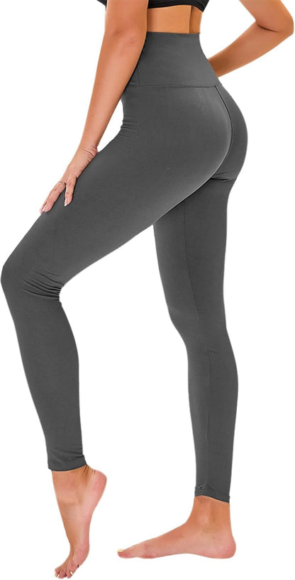 TNNZEET High Waisted Leggings for Women - No See Through Tummy Control Cycling Workout Yoga Pants with Pockets Reg & Plus