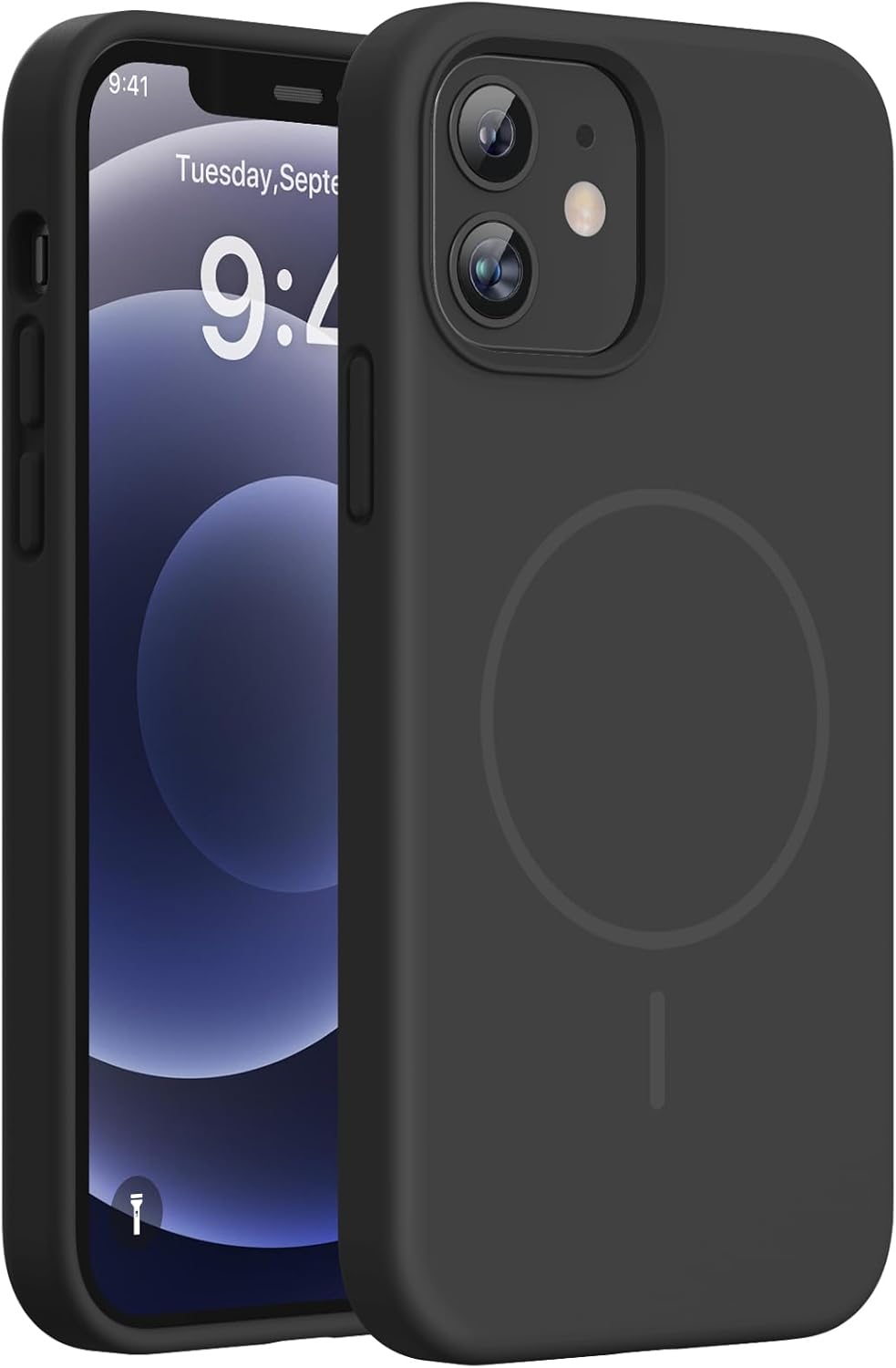Miracase Magnetic for iPhone 16 Pro Case, Silicone, Black