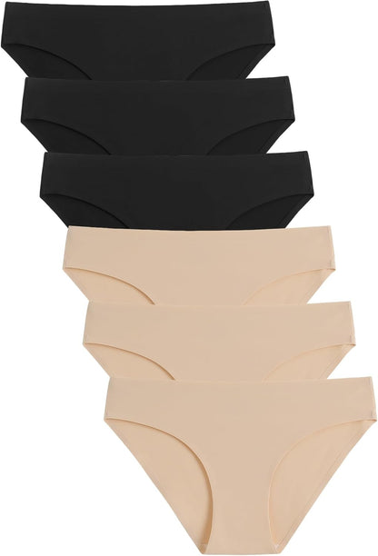 Caterlove Women's Seamless Underwear No Show Panties 6 Pack