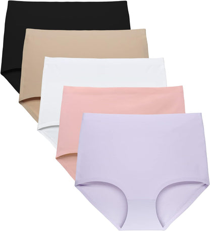 FallSweet No Show High Waist Briefs Underwear for Women Seamless Panties