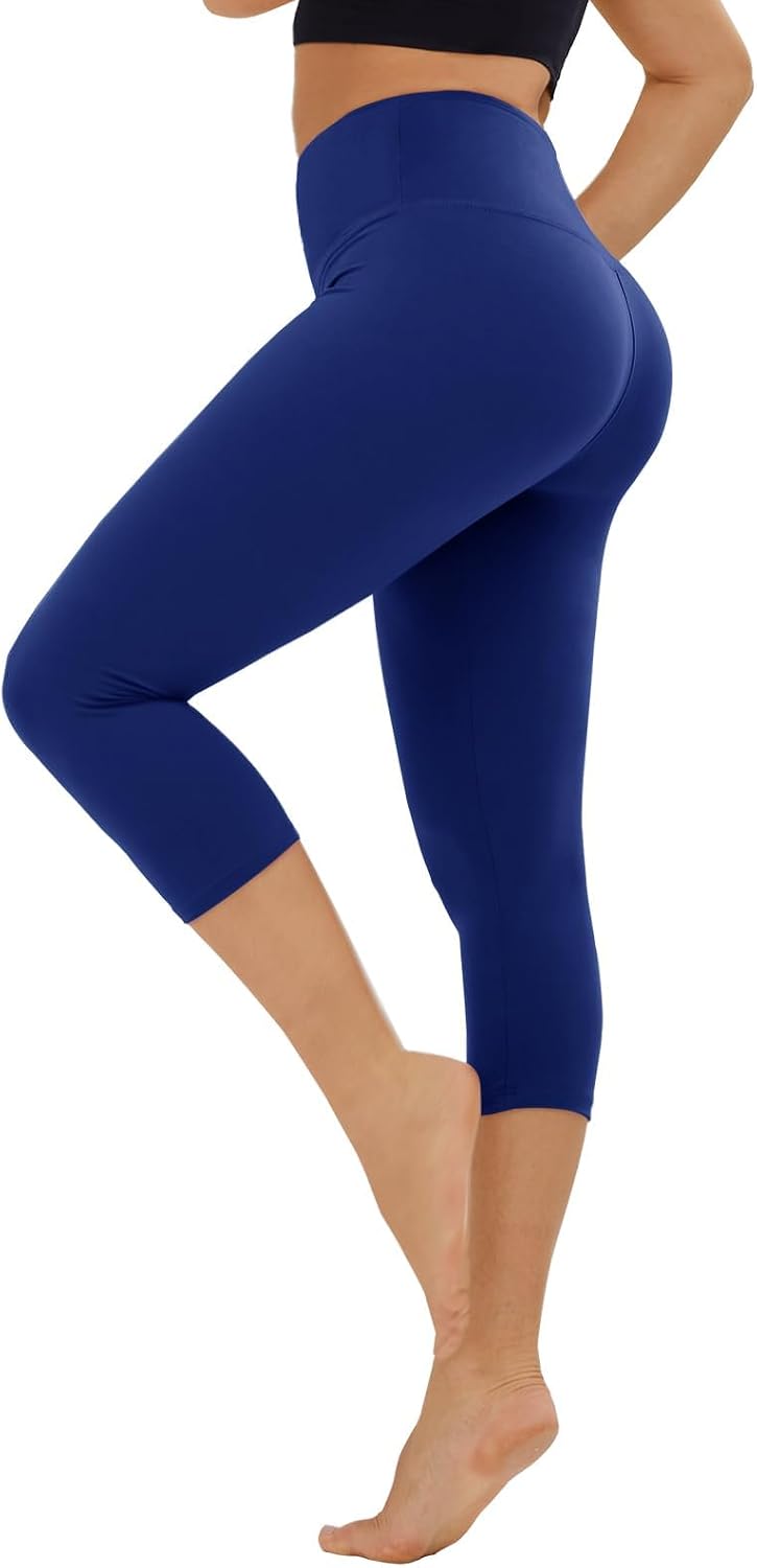 TNNZEET High Waisted Leggings for Women - No See Through Tummy Control Cycling Workout Yoga Pants with Pockets Reg & Plus