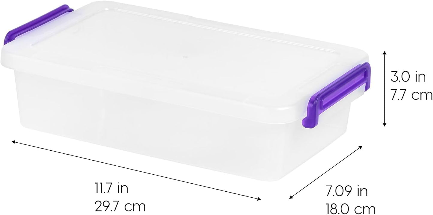 IRIS USA Storage Bins with Lids |Made in USA| 5 Qt - (6-Pack) - Clear