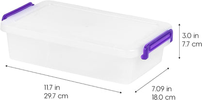 IRIS USA Storage Bins with Lids |Made in USA| 5 Qt - (6-Pack) - Clear