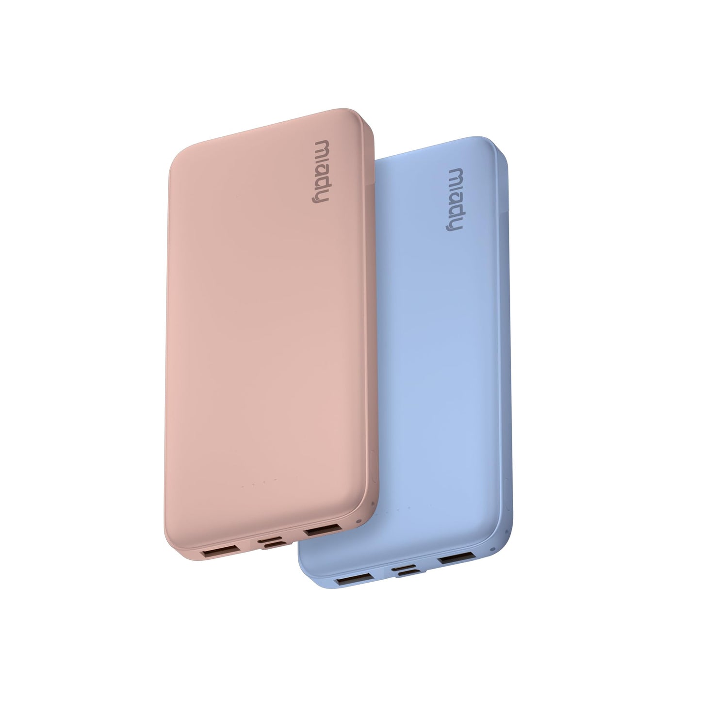 Miady 2-Pack Portable Charger, Slim 10000mAh Power Bank Travel Battery Pack