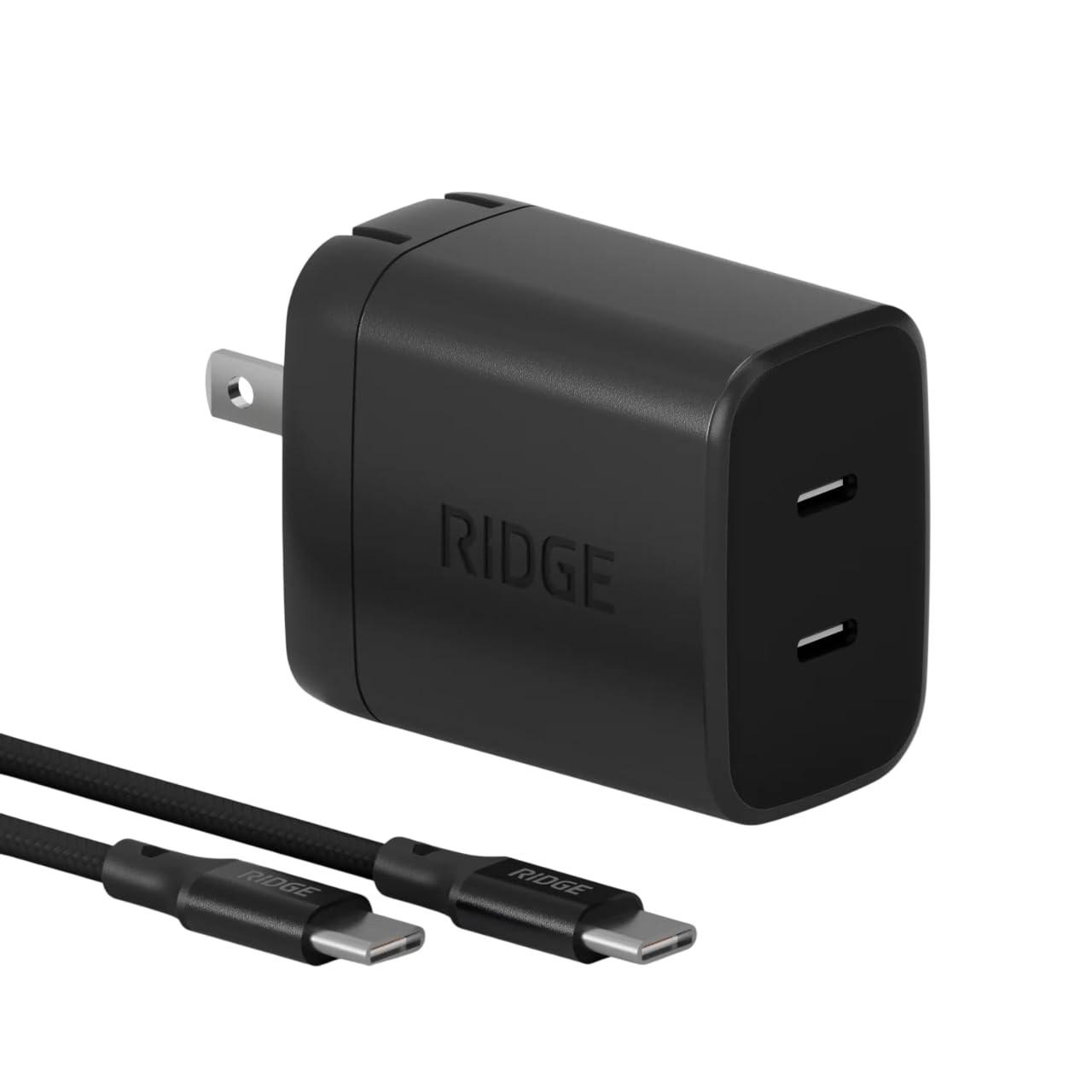 Ridge 20W Magnetic Power Bank Battery Pack 10,000mAh - Fast Charging, Compatible with MagSafe - Portable Charger Flight-Safe Travel Powerbank - Built-in Cables & Magnetic Attachment (Matte Black)
