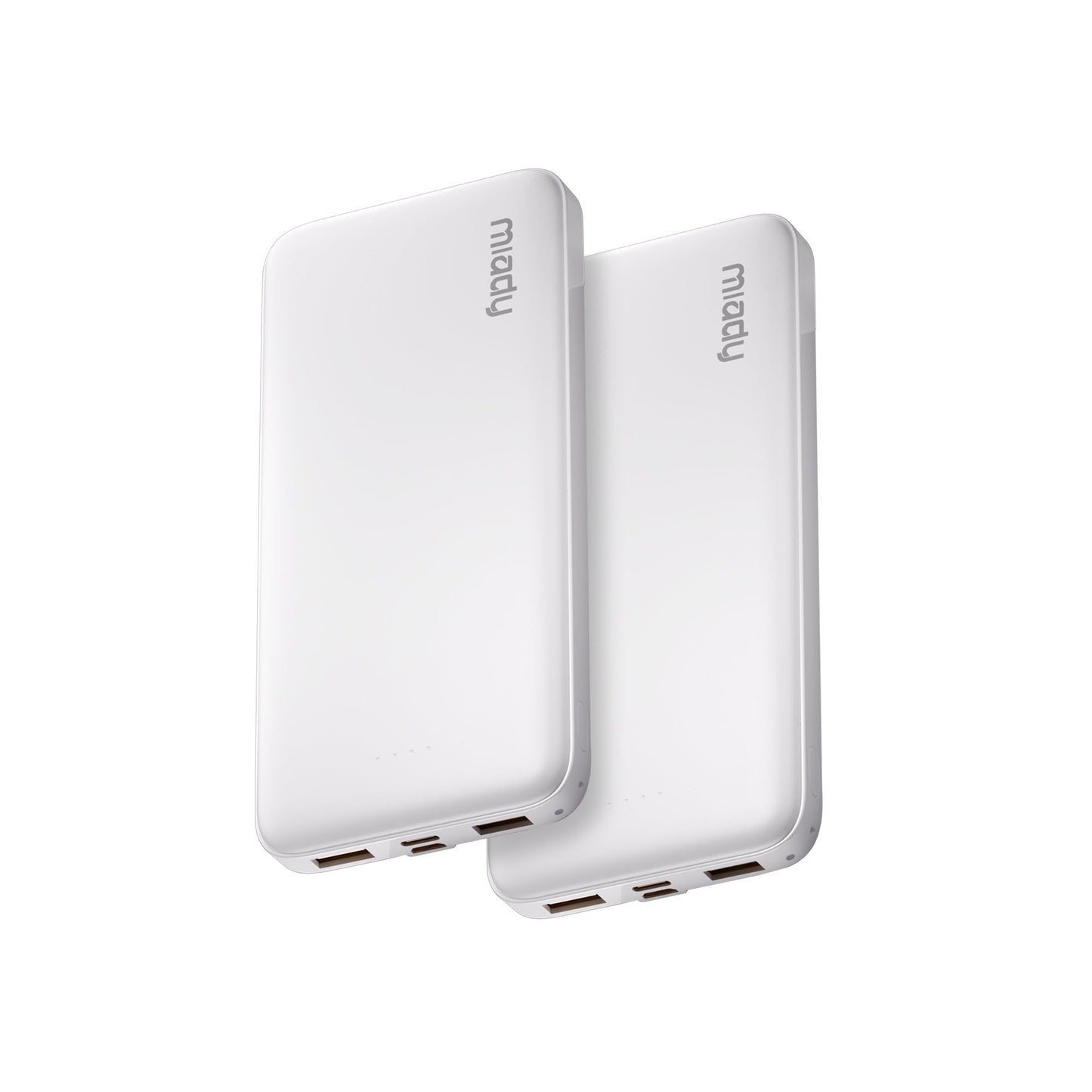 Miady 2-Pack Portable Charger, Slim 10000mAh Power Bank Travel Battery Pack