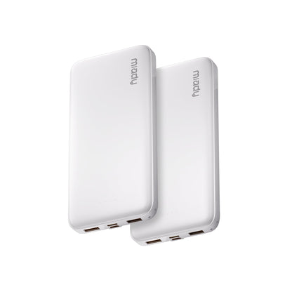 Miady 2-Pack Portable Charger, Slim 10000mAh Power Bank Travel Battery Pack