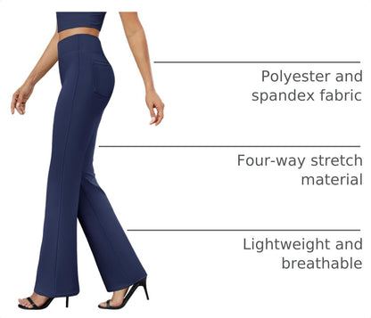 DLOODA Womens Bootcut Dress Pants Business Casual Work Pants with Pockets