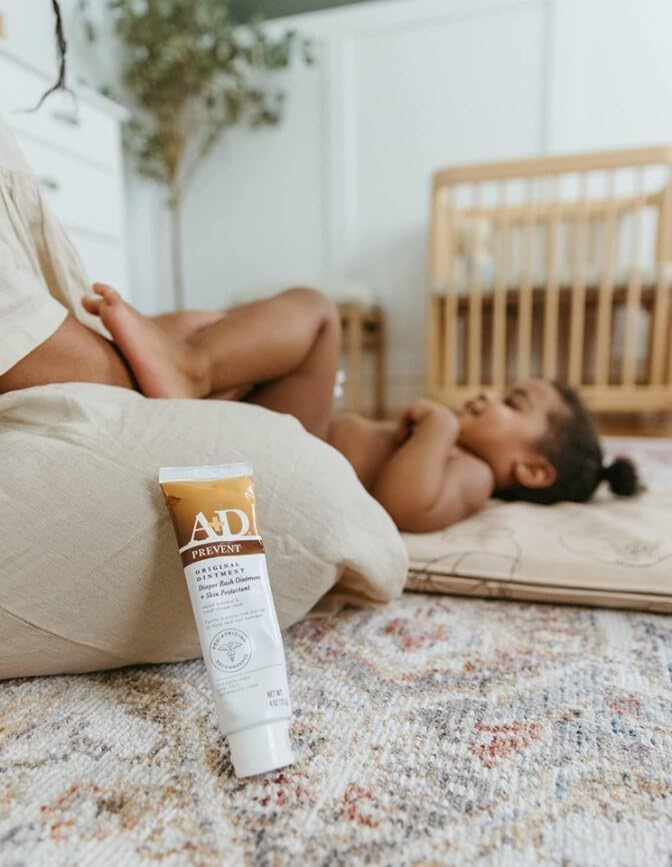 A+D Original Diaper Rash Ointment Prevents & Treats Diaper Rash, Moisturizing Skin Protectant with Vitamins A & D, Healing Skin Ointment for Dry and Cracked Skin 4oz