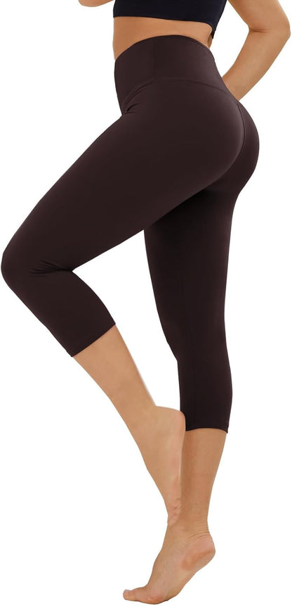 TNNZEET High Waisted Leggings for Women - No See Through Tummy Control Cycling Workout Yoga Pants with Pockets Reg & Plus