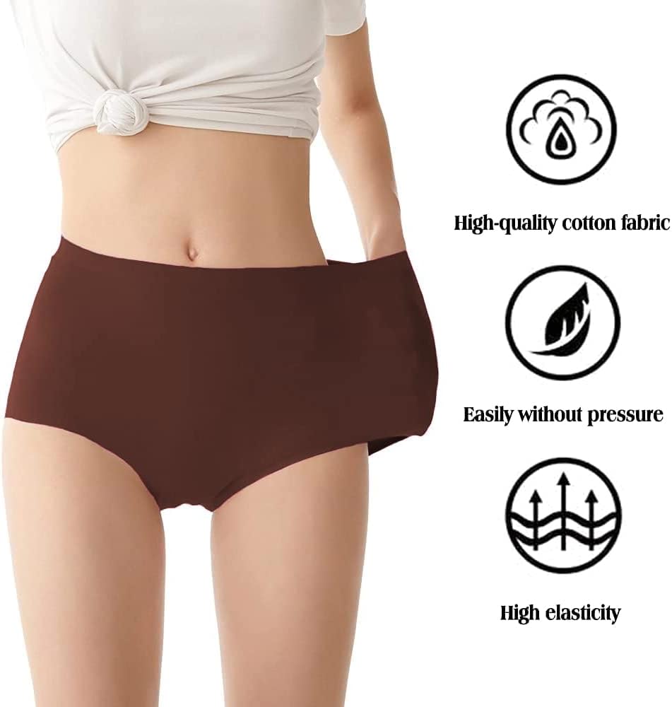 FallSweet No Show High Waist Briefs Underwear for Women Seamless Panties