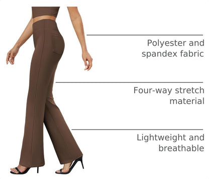 DLOODA Womens Bootcut Dress Pants Business Casual Work Pants with Pockets