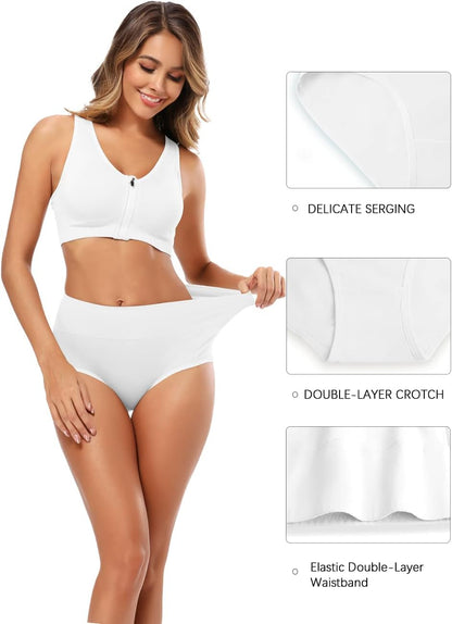Molasus Women's Cotton Underwear High Waisted Full Coverage Ladies Panties (Regular & Plus Size)