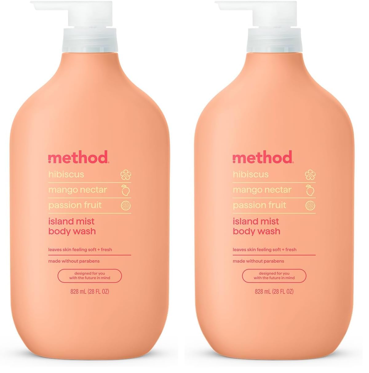 Method Body Wash, Island Mist-Leaves Skin Feeling Soft & Moisturized, Made Without Parabens, Notes of Hibiscus, Mango Nectar & Passion Fruit, 28 fl oz