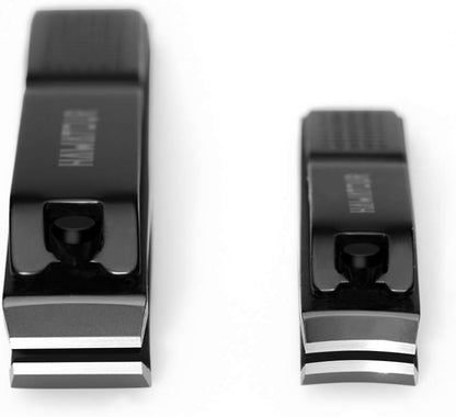HAWATOUR Nail Clippers Set with Visibly Tin Case, Black