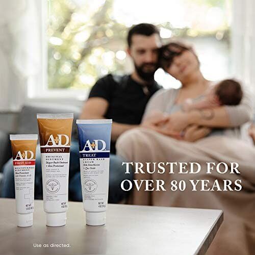 A+D Original Diaper Rash Ointment Prevents & Treats Diaper Rash, Moisturizing Skin Protectant with Vitamins A & D, Healing Skin Ointment for Dry and Cracked Skin 4oz