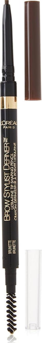 L'Oreal Paris Makeup Brow Stylist Definer Waterproof Eyebrow Pencil, Ultra-Fine Mechanical Pencil, Draws Tiny Brow Hairs and Fills in Sparse Areas and Gaps, Brunette, 0.003 Ounce (Pack of 2)