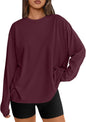 Trendy Queen Womens Oversized Long Sleeve Shirts Fall Tops 2026 Basic Tees