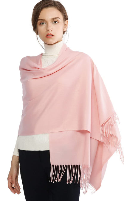 RIIQIICHY Women's Fringe Shawl Wrap Pashmina Scarf for Wedding Evening