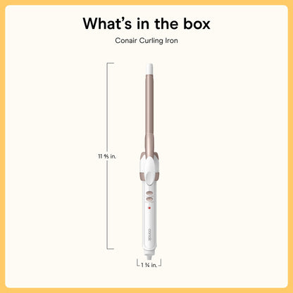 Conair Curling Iron, Double Ceramic, 1" Barrel, White/Rose Gold