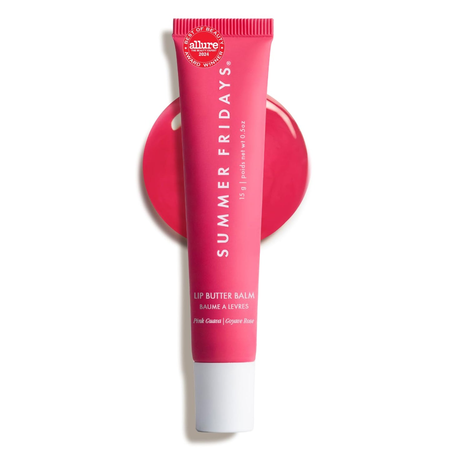 Summer Fridays Lip Butter Balm - Moisturizing Lip Gloss for Instant Shine + Sheer Color - With Nourishing Shea Butter - Everyday Makeup + Skin Care Summer Essentials - Vegan - Pink Sugar (.5 Oz)
