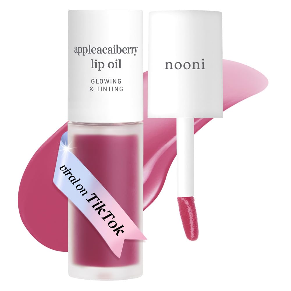 NOONI Korean Lip Oil - Applepeony - pH Color-Changing Plumping Lip Gloss