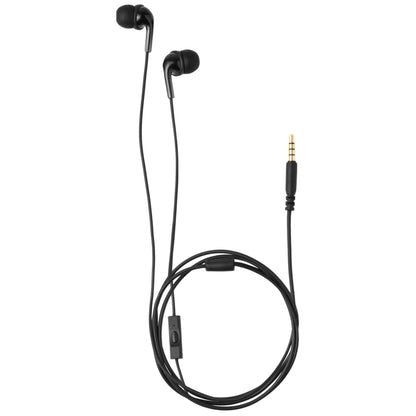 Amazon Basics Wired Earbuds with Microphone, In-Ear Headphones, 3.5mm Jack, High Definition Sound, Secure Fit, 4.2 ft Cable, S/M/L Ear Tips, Black