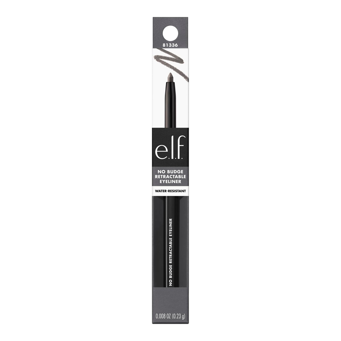 e.l.f. No Budge Retractable Eyeliner, Creamy, Ultra-Pigmented & Waterproof, Creates Bold & Defined Lines, Vegan & Cruelty-Free, Black