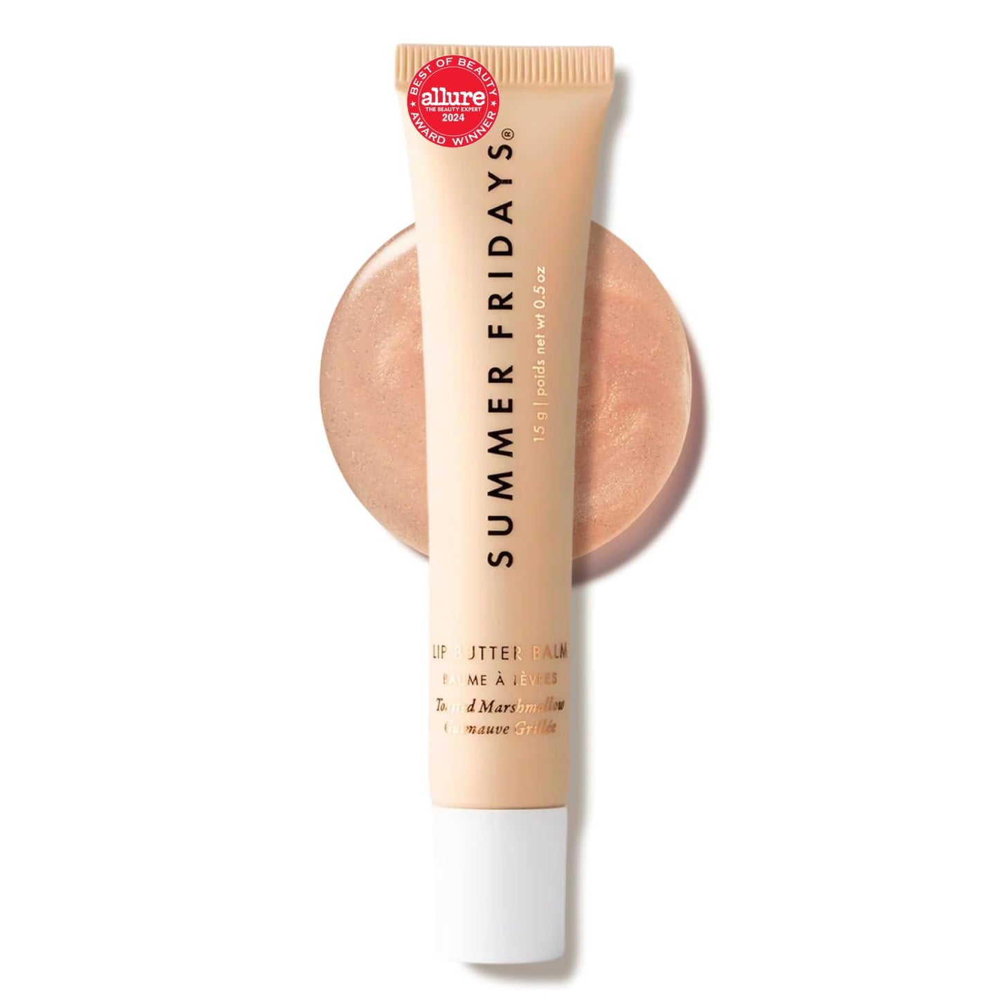 Summer Fridays Lip Butter Balm - Moisturizing Lip Gloss for Instant Shine + Sheer Color - With Nourishing Shea Butter - Everyday Makeup + Skin Care Summer Essentials - Vegan - Pink Sugar (.5 Oz)
