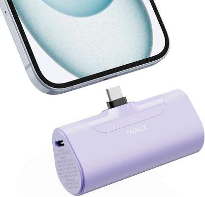 iWALK Portable Charger for iPhone 17/16/15 USB-C Small Power Bank 20W 4,500mAh Fast Charging Battery Pack Compatible with iPhone 15/16/17 Plus/17 Pro/17 Pro Max, Samsung Galaxy S25/S24/S23 Android