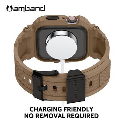 amBand Bands Compatible with Apple Watch 9/8/7/6/5/4 & SE 3/2/1 45mm/44mm Case for Men, M1 Sport Series Rugged Case Protective Cover for iWatch SE3/SE2/6/SE/5/4 44/45 mm Men Black