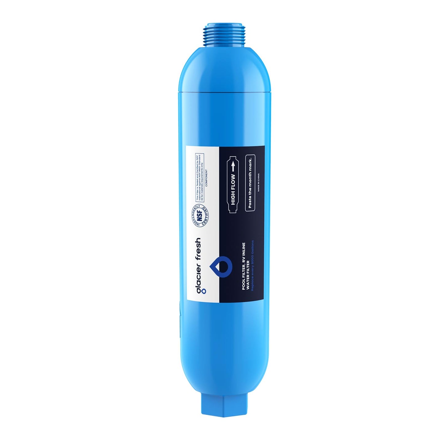 GLACIER FRESH RV/Marine Water Filter with 2 Flexible Hose Protectors 4 Pack